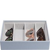 Stackers Classic Brillen-Schachtel 4-Fächer graublau