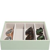 Stackers Classic Brillen-Schachtel 4-Fächer salbeigrün