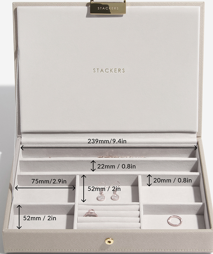 Stackers Classic Boîte à Bijoux à quatre niveaux, avec 3 tiroirs, rose pâle