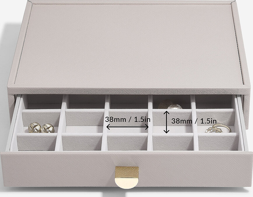 Stackers Classic Boîte à Bijoux à quatre niveaux, avec 3 tiroirs, rose pâle