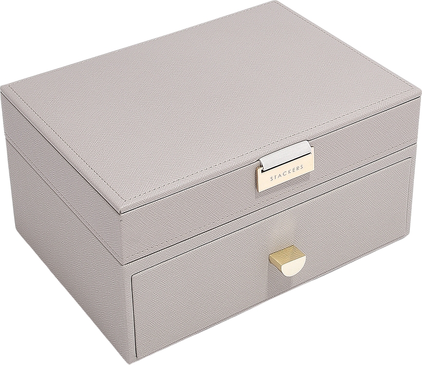 Stackers Classic Boîte à Bijoux double, avec tiroir, taupe