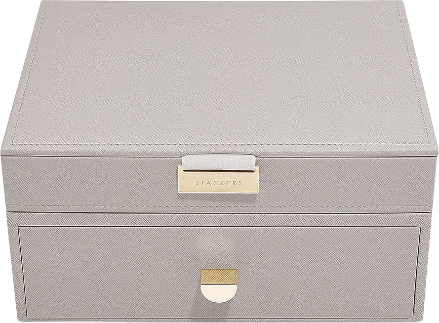 Stackers Classic Boîte à Bijoux double, avec tiroir, taupe