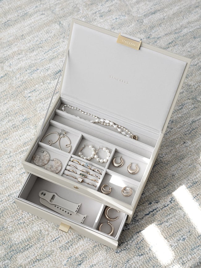 Stackers Classic Κοσμηματοθήκη διπλή με συρτάρι, ανοιχτό ροζ