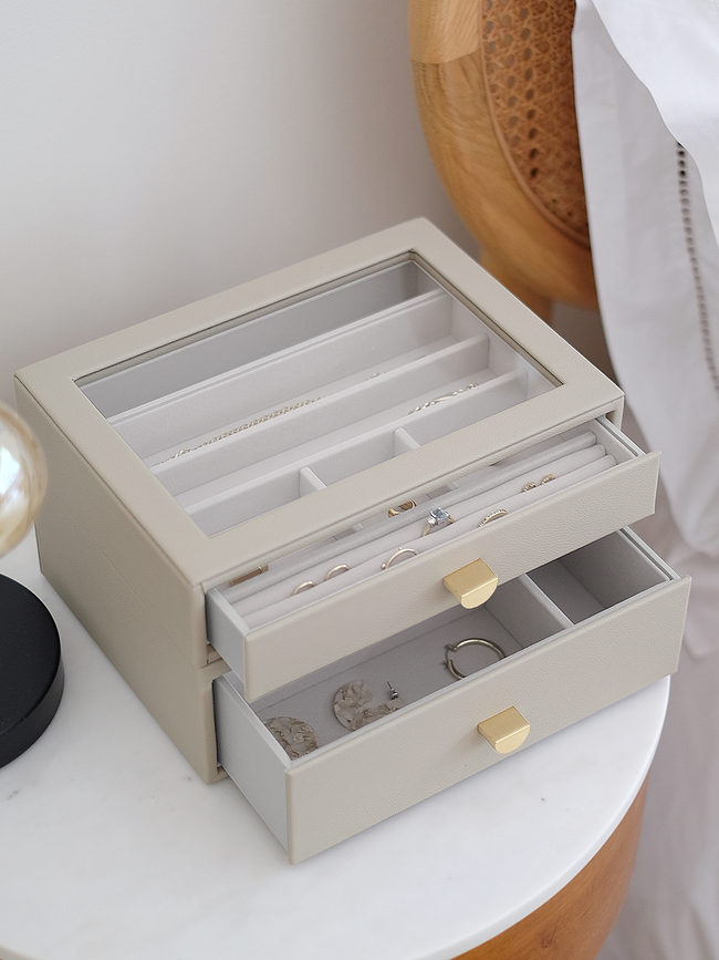 Stackers Pebble classic Κουτί Κοσμημάτων με 2 συρτάρια, γκρι πετρώδες