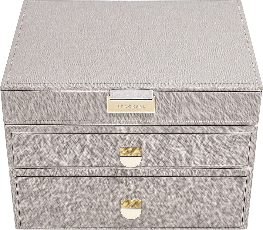 Stackers Classic Κουτί Κοσμημάτων τριπλό, ανοιχτό ροζ, με 2 συρτάρια