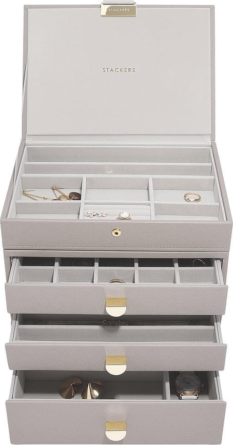 Stackers Classic Kutija za Nakit četverodijelna s 3 ladice taupe