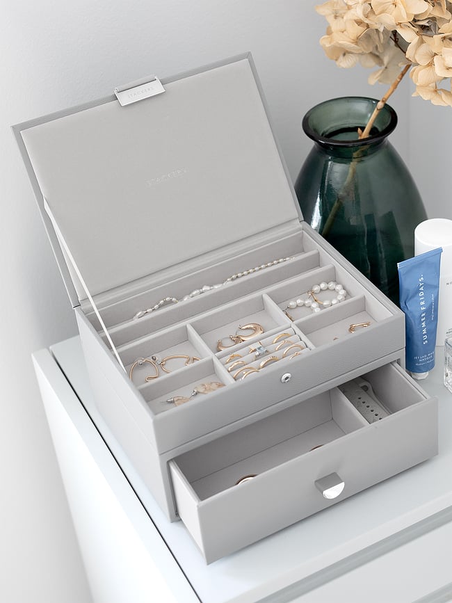 Stackers Classic Kutija za Nakit dvostruka s ladicom svijetloružičasta