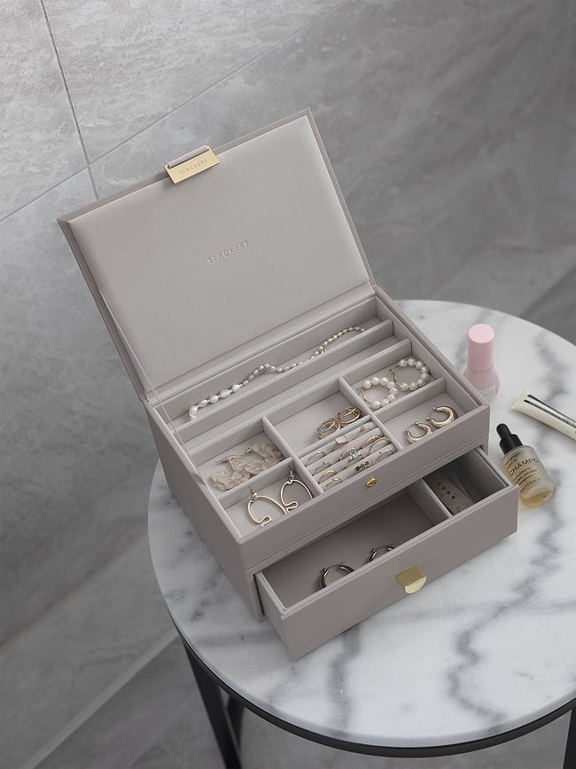 Stackers Classic Kutija za Nakit dvostruka s ladicom svijetloružičasta