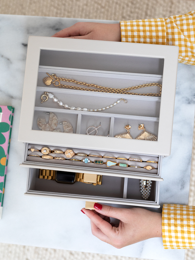 Stackers Pebble classic Organizator za nakit s 2 ladice kameno siva