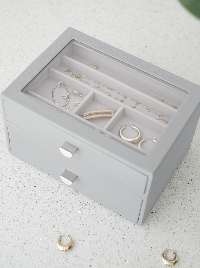 Stackers Pebble classic Organizator za nakit s 2 ladice kameno siva