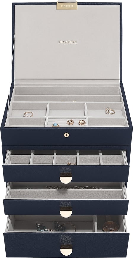 Stackers Classic Kutija za nakit s 3 ladice tamnoplava