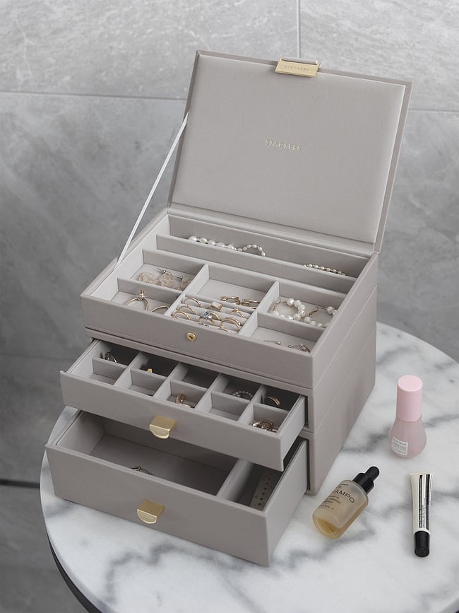 Stackers Classic Kutija za Nakit trostruka s 2 ladice svijetloružičasta