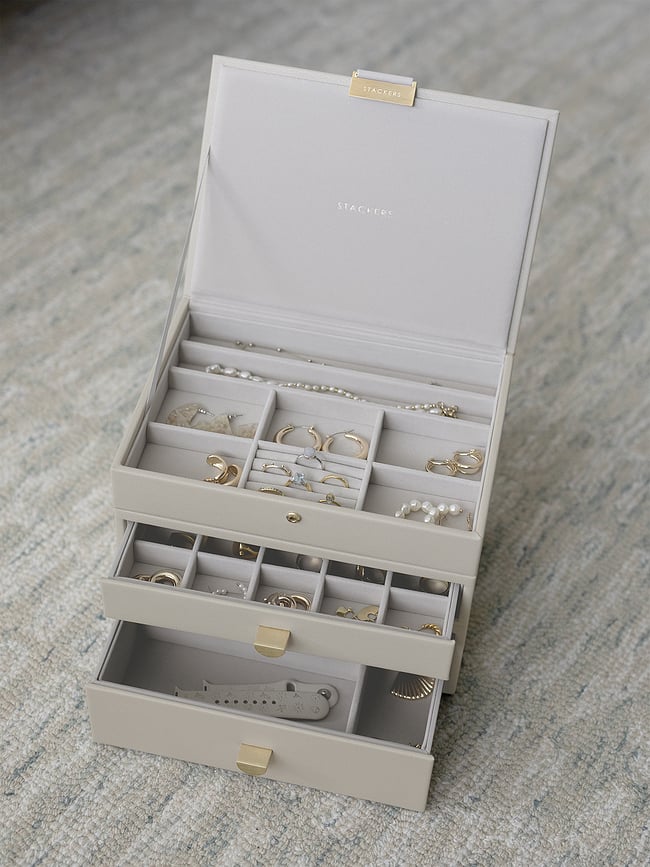 Stackers Classic Kutija za Nakit trostruka s 2 ladice svijetloružičasta