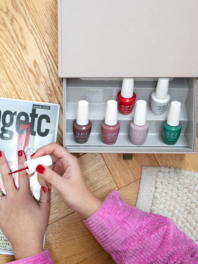 Stackers Classic Organisateur pour vernis à ongles avec tiroir, beige clair