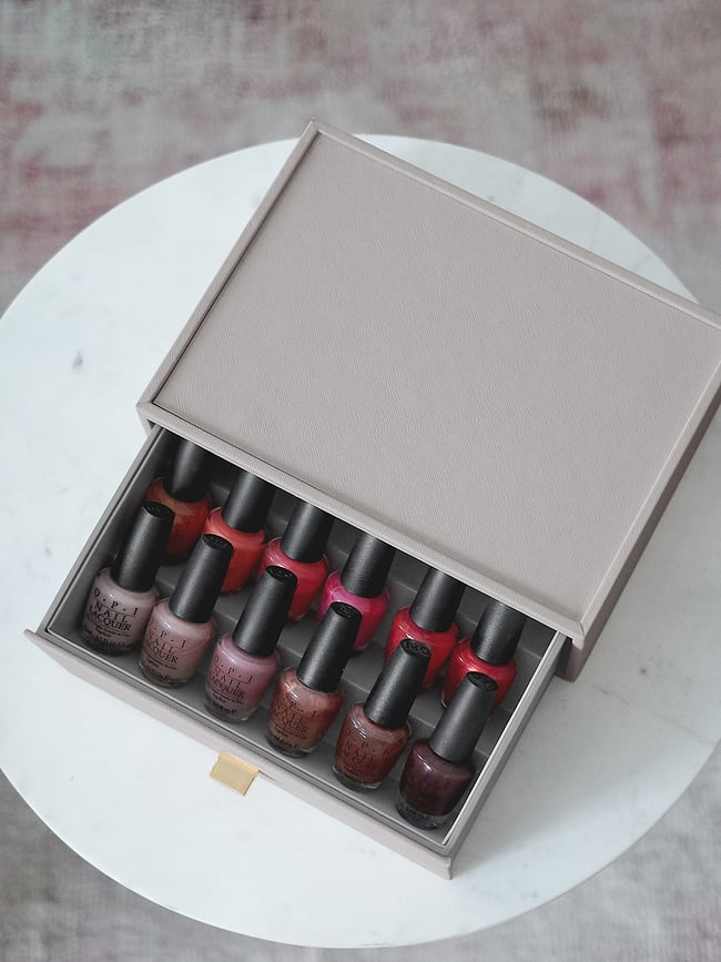 Stackers Classic Organisateur pour vernis à ongles avec tiroir, beige clair