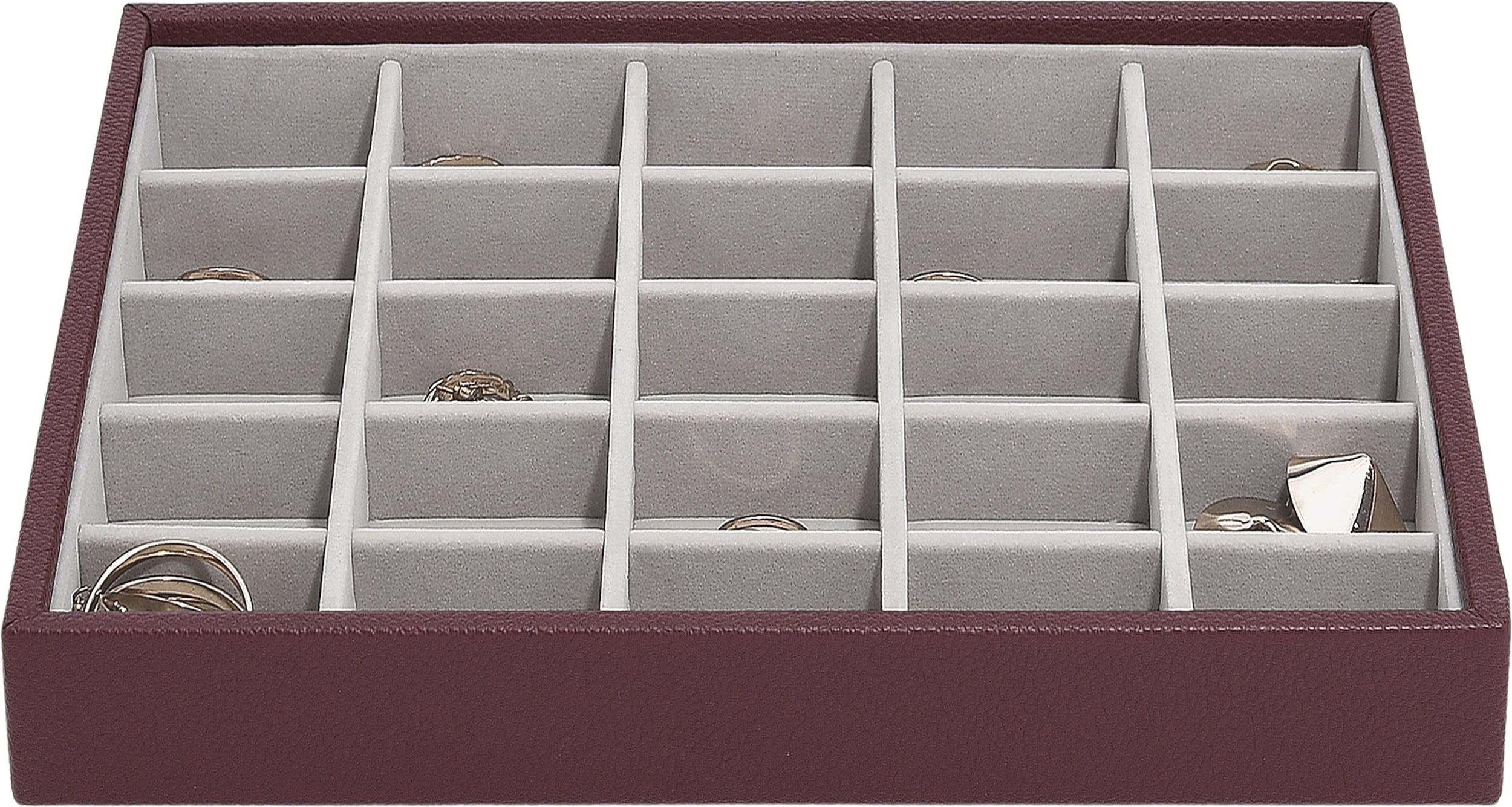 Stackers Classic Schmuckkästchen 25 Fächer, bordeaux