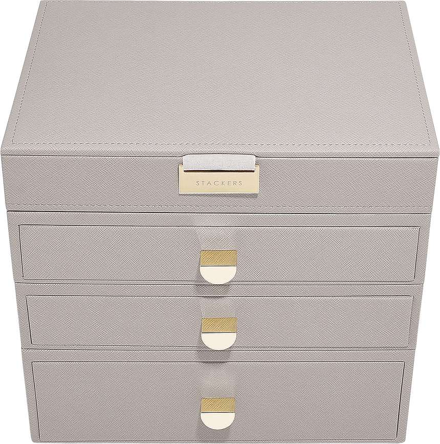 Stackers Classic Škatla za nakit, štirikratna, s 3 predali, svetlo roza