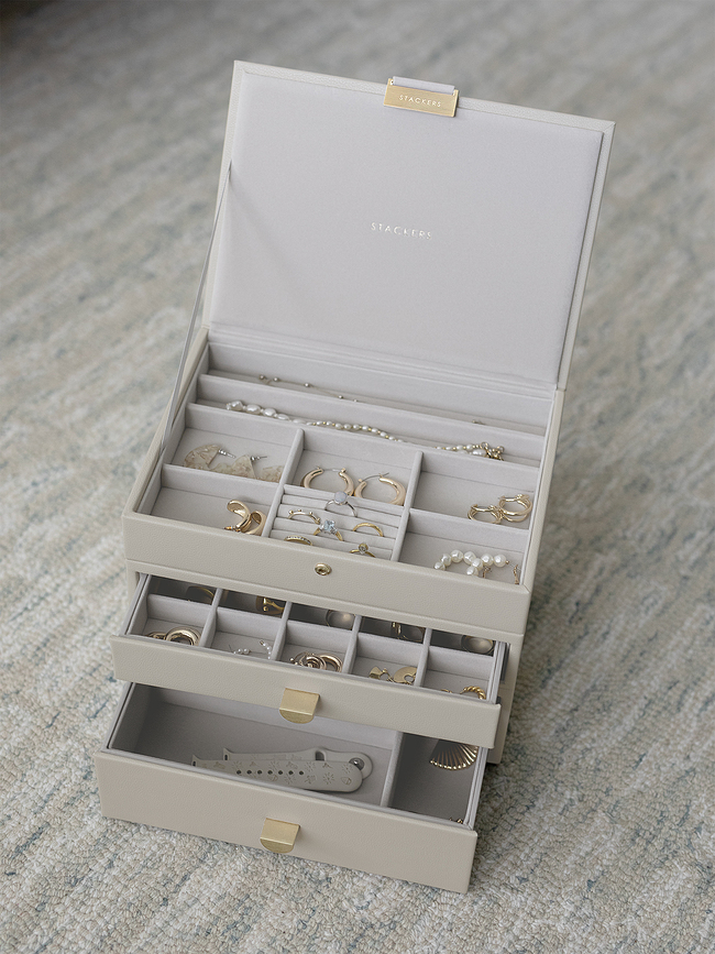 Stackers Classic Škatla za nakit, trojna, z 2 predaloma, svetlo roza