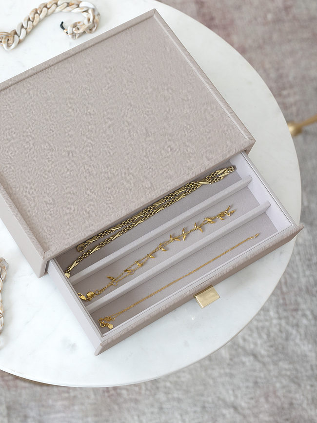 Stackers classic Škatla za nakit, za ogrlice, s predalom, taupe