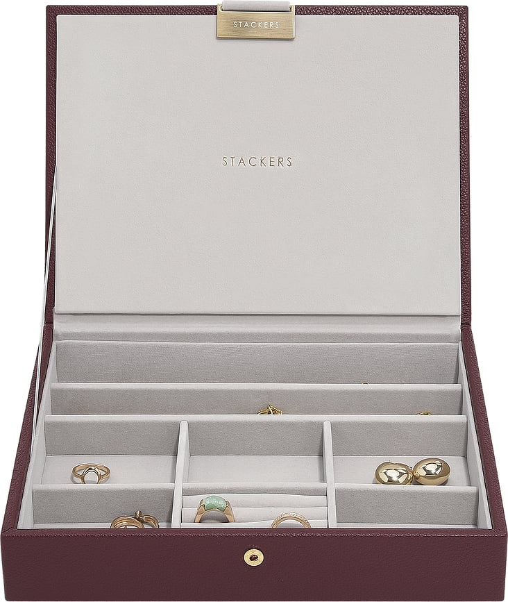 Stackers Classic Skrinjica za nakit s pokrovom, bordo