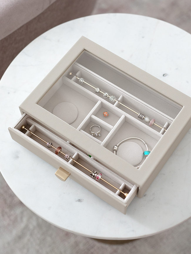 Stackers classic Θήκη Κοσμημάτων, με συρτάρι και γυάλινο καπάκι, ροζ