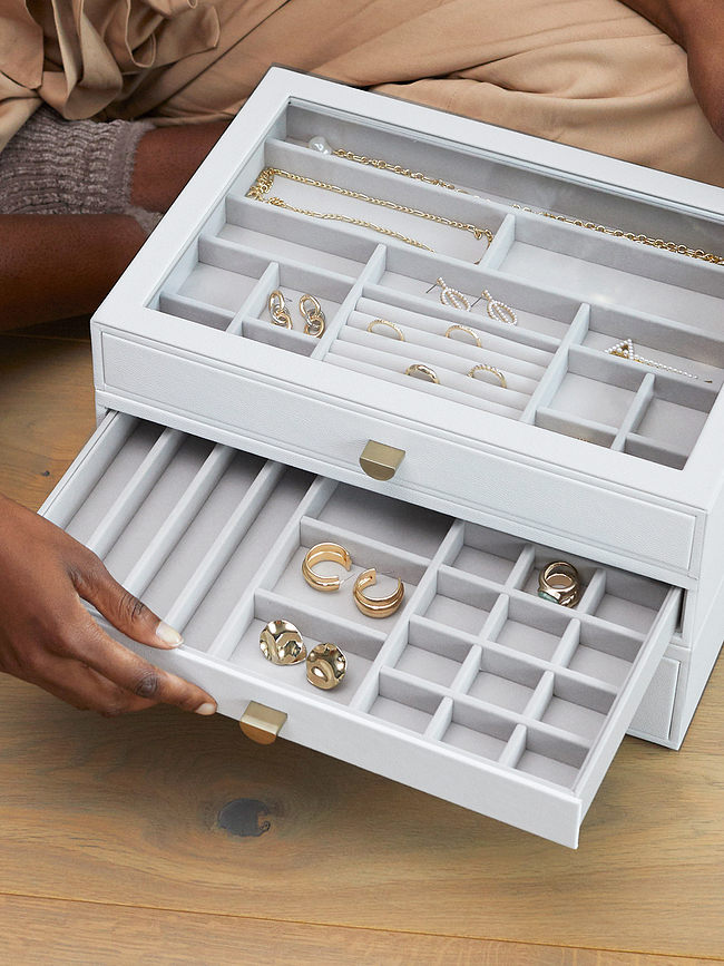 Stackers Boîte à Bijoux supersize, avec 3 tiroirs, taupe