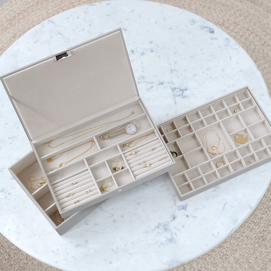 Stackers Boîte à Bijoux triple, supersize, taupe