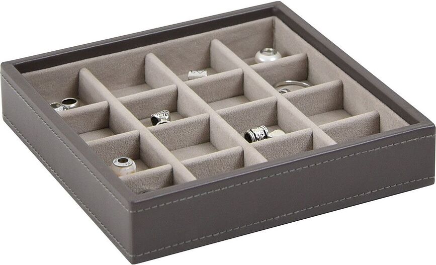 Stackers Coffret à Charms avec 16 compartiments, gris-beige