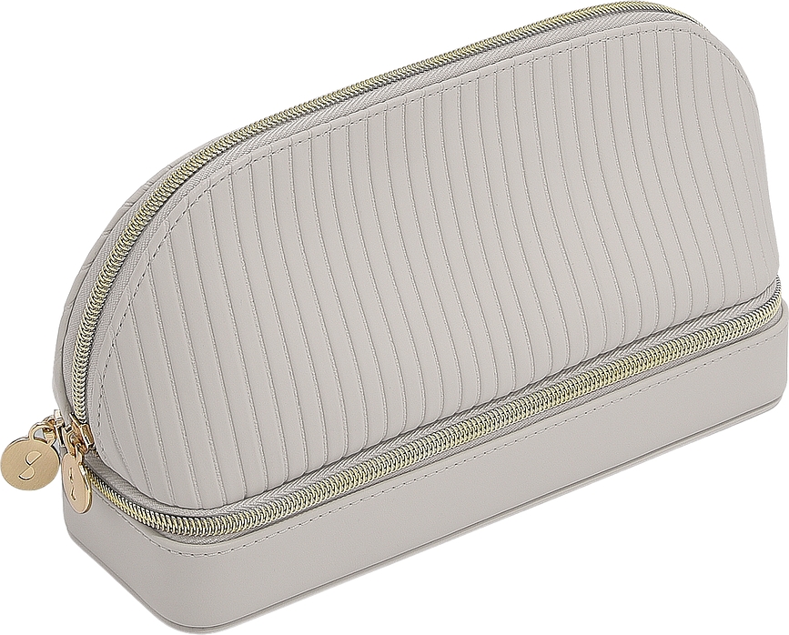 Stackers Trousse de Toilette avec rangement pour bijoux et miroir, beige