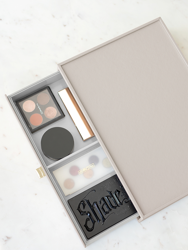 Stackers Pebble Cosmetics organiser supersize stone grey with drawer pitched
