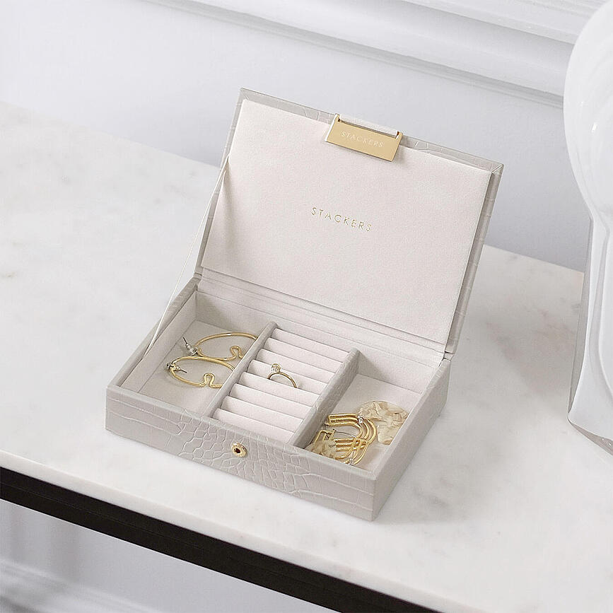 Stackers Croc Boîte à Bijoux mini, avec couvercle, blanche