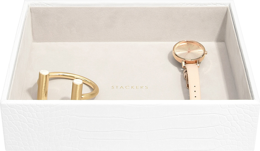 Stackers Croc Boîte à bijoux, module ouvert classique, blanche