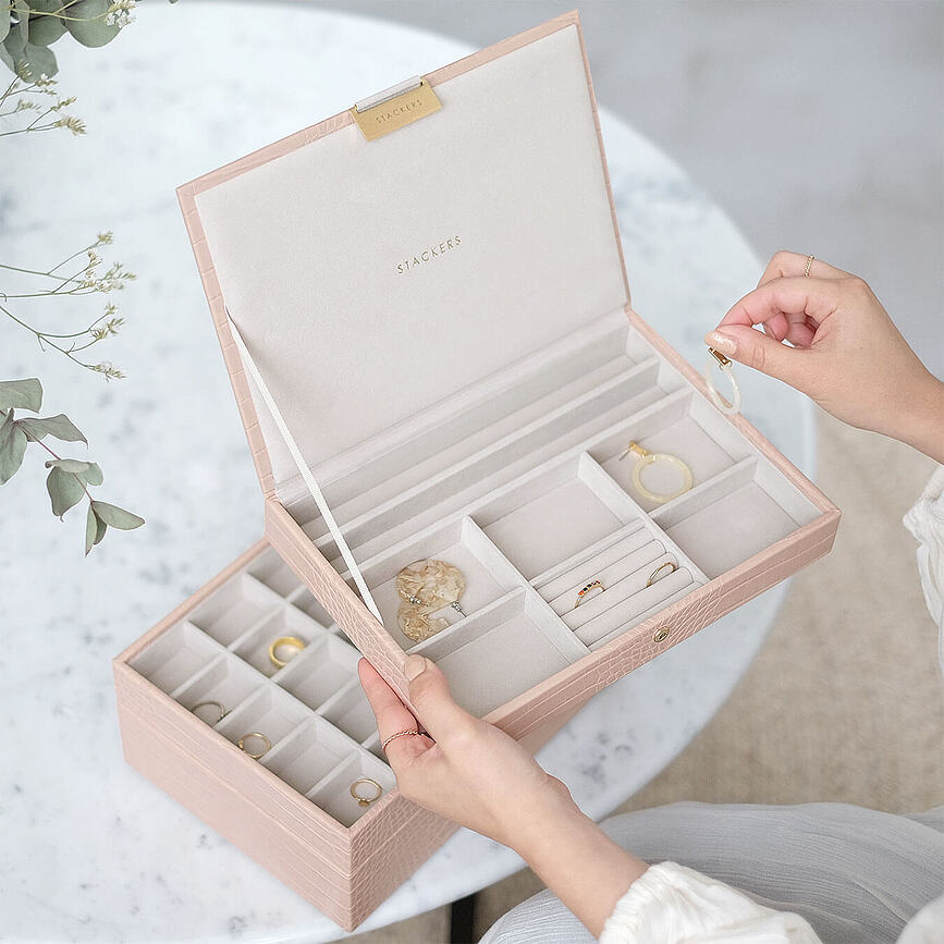 Stackers Croc Kutija za nakit s poklopcem klasična putty