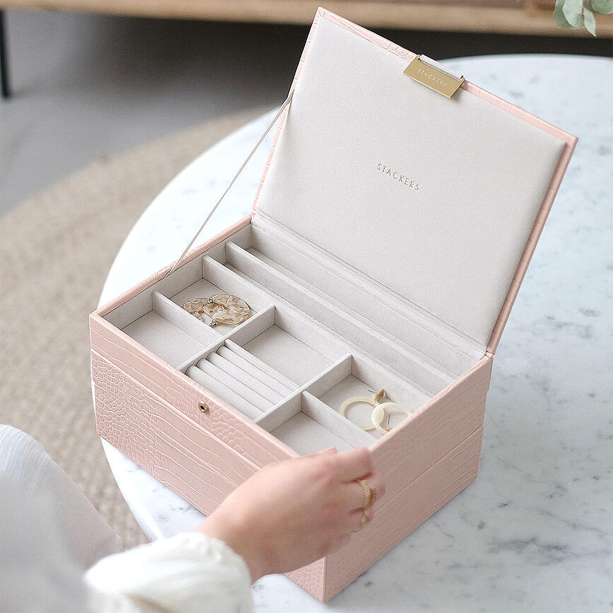 Stackers Croc Κοσμηματοθήκη τριπλή, κλασική, χρώμα putty