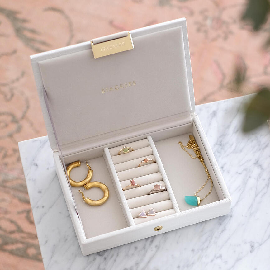 Stackers Croc Κουτί Κοσμημάτων mini, με καπάκι, ροζ