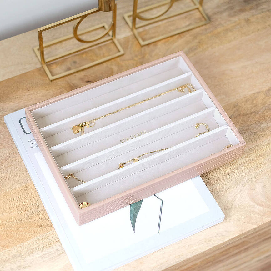 Stackers Croc Kutija za Nakit s pet pretinaca klasična putty