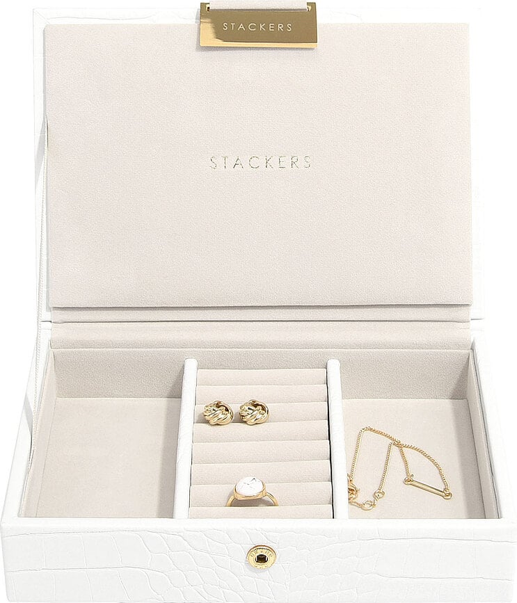 Stackers Croc Schmuckkästchen mini weiß mit Deckel