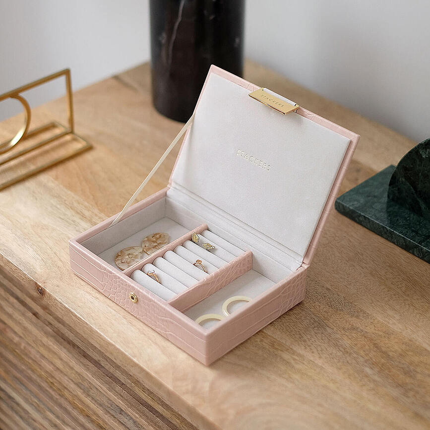 Stackers Croc Skrinjica za nakit mini s pokrovom, roza