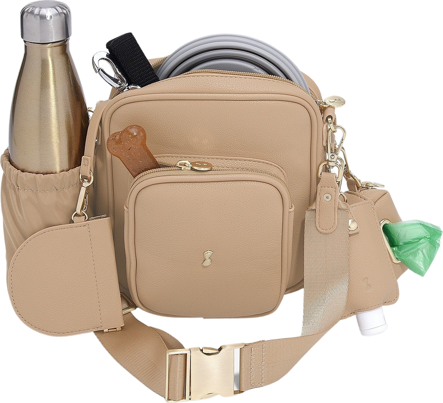 Stackers Dog Walking Shoulder bag camel