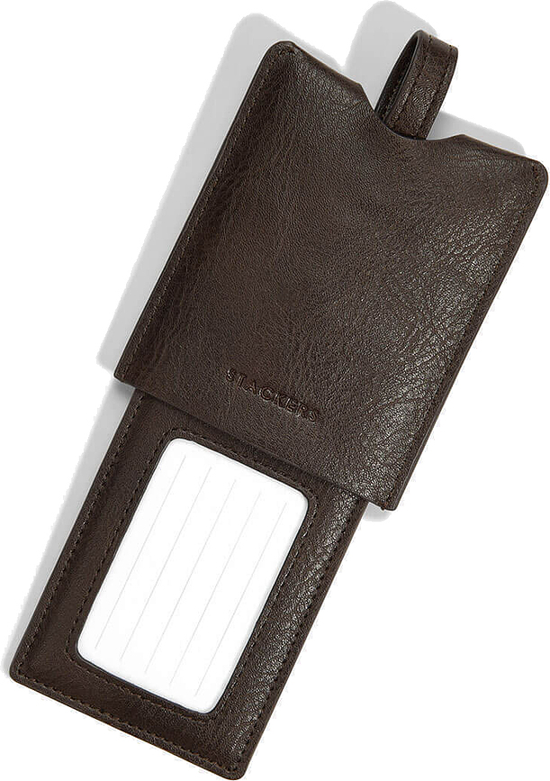 Stackers Étiquette à Bagage rectangulaire, marron