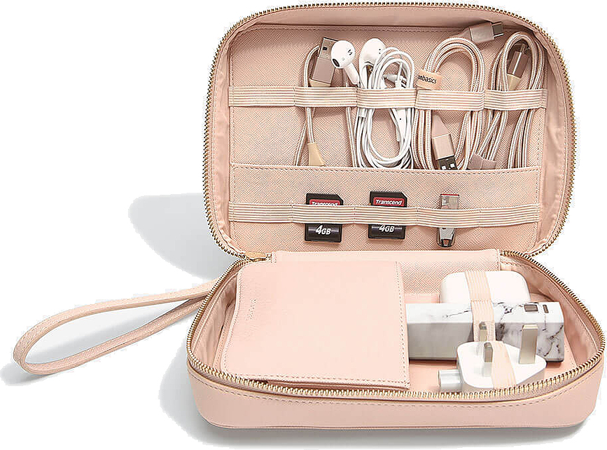 Stackers Étui pour chargeurs et écouteurs, rose clair