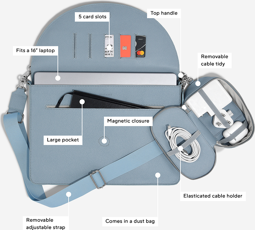 Stackers Etui za polnilec za torbo za prenosnik 16", svetlo bež