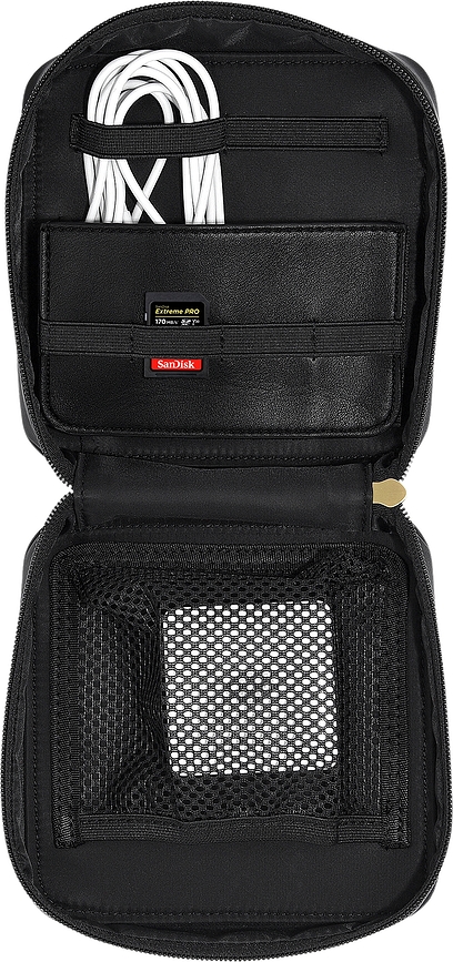 Stackers Etui za punjače i slušalice crno najlonsko