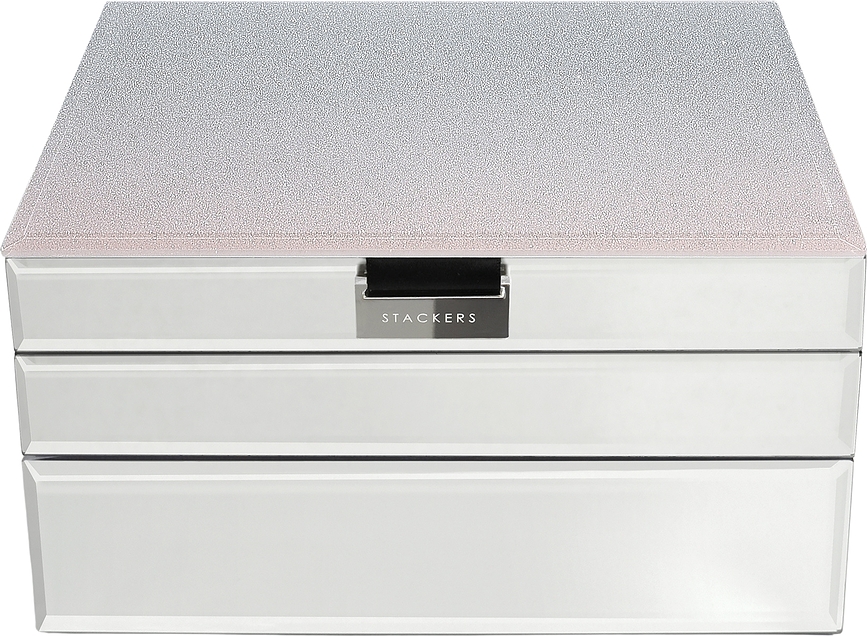 Stackers Glass Ombre Škatla za nakit, trojna, roza