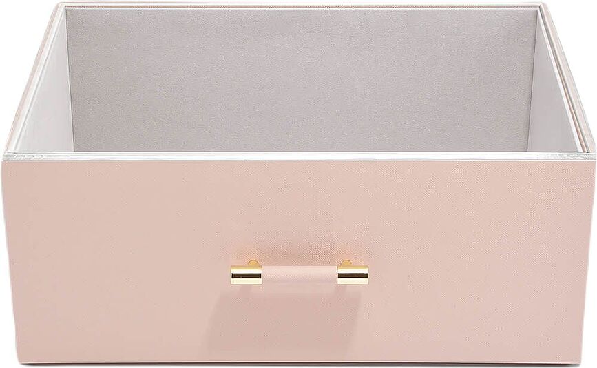 Stackers Handled Boîte de Rangement Super Grande Taille, rose, avec couvercle en acrylique