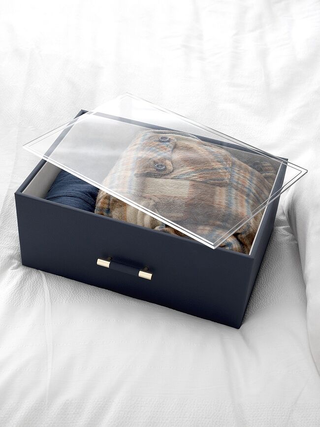 Stackers Handled Boîte de Rangement supersize, taupe, avec couvercle en acrylique