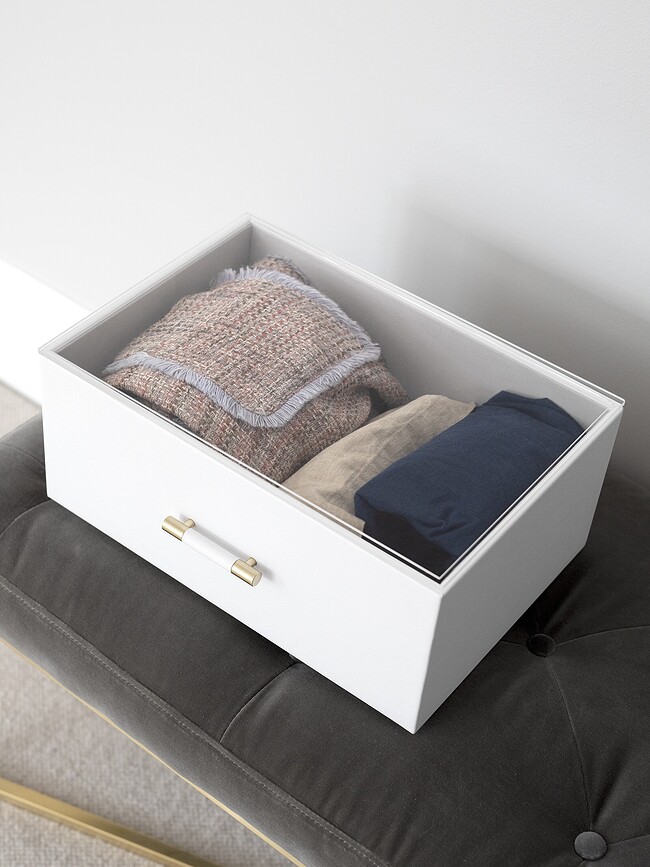 Stackers Handled Boîte de Rangement supersize, taupe, avec couvercle en acrylique