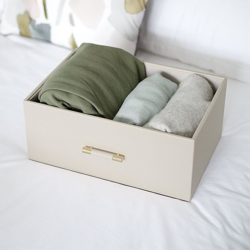 Stackers Handled Boîte de Rangement avec poignées, supersize, taupe