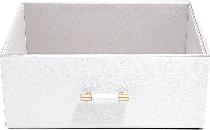Stackers Handled Pebble Boîte de Rangement super format, avec couvercle en acrylique, blanche