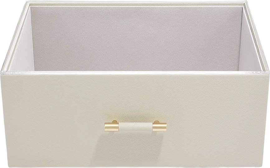 Stackers Handled Pebble Boîte de Rangement super-taille, beige clair, avec couvercle en acrylique